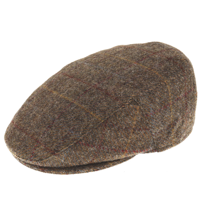 Barbour Crief 100% Wool Flat Cap in Brown