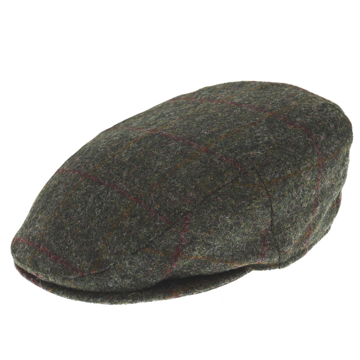 Barbour Crief 100% Wool Flat Cap in Green
