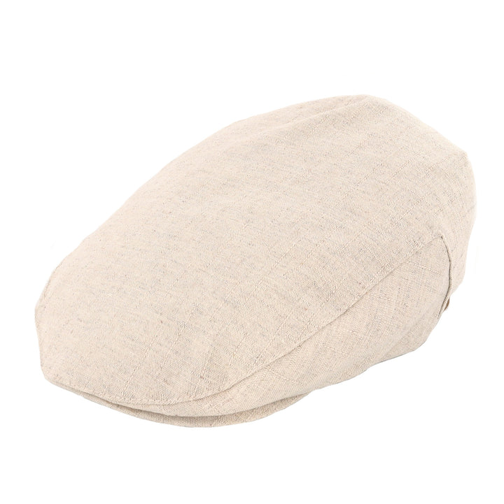 Linen Blend Flat Cap In Natural