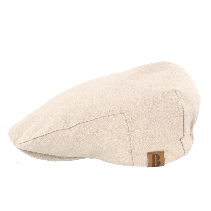 Linen Blend Flat Cap In Natural