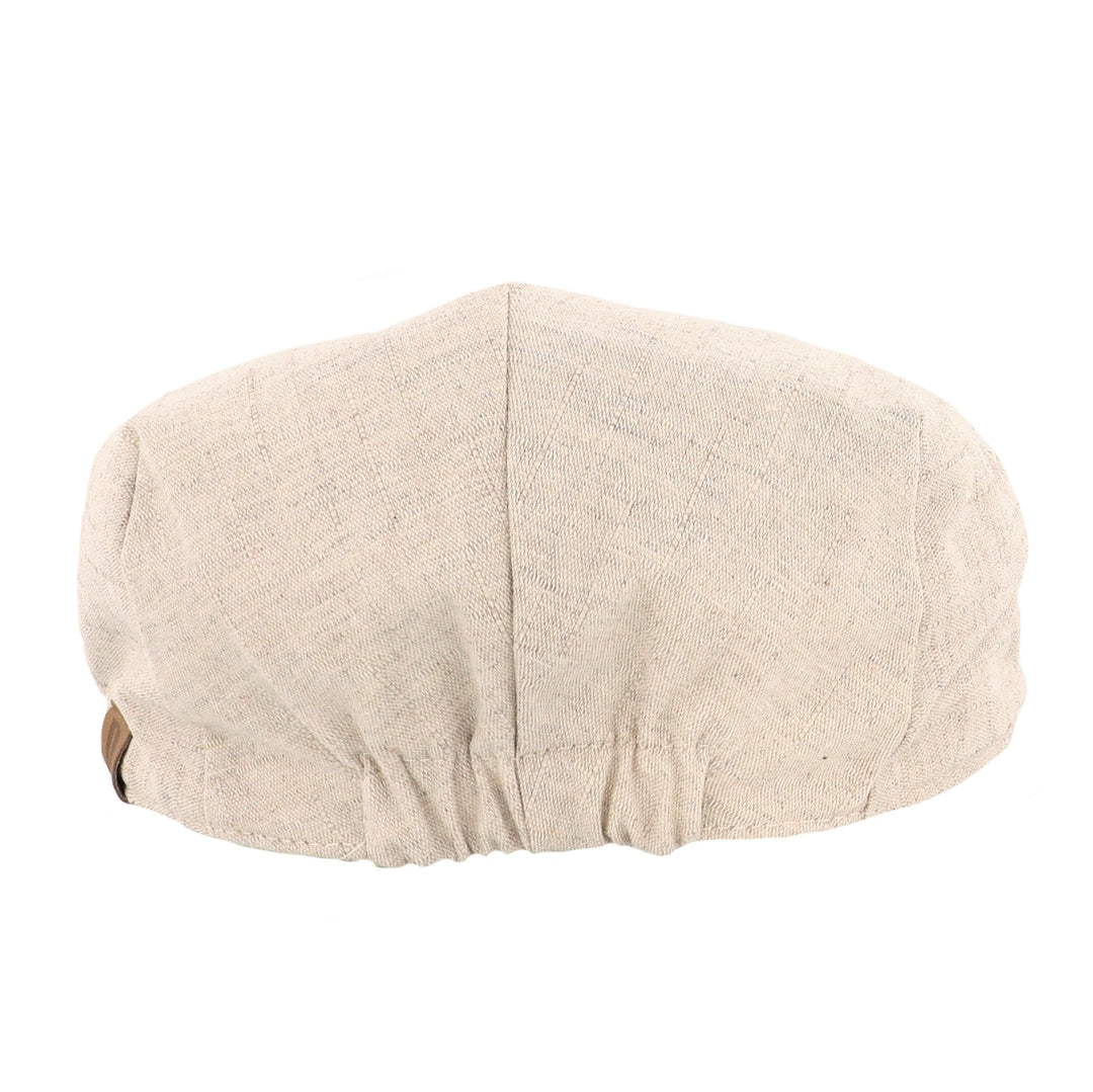 Linen Blend Flat Cap In Natural