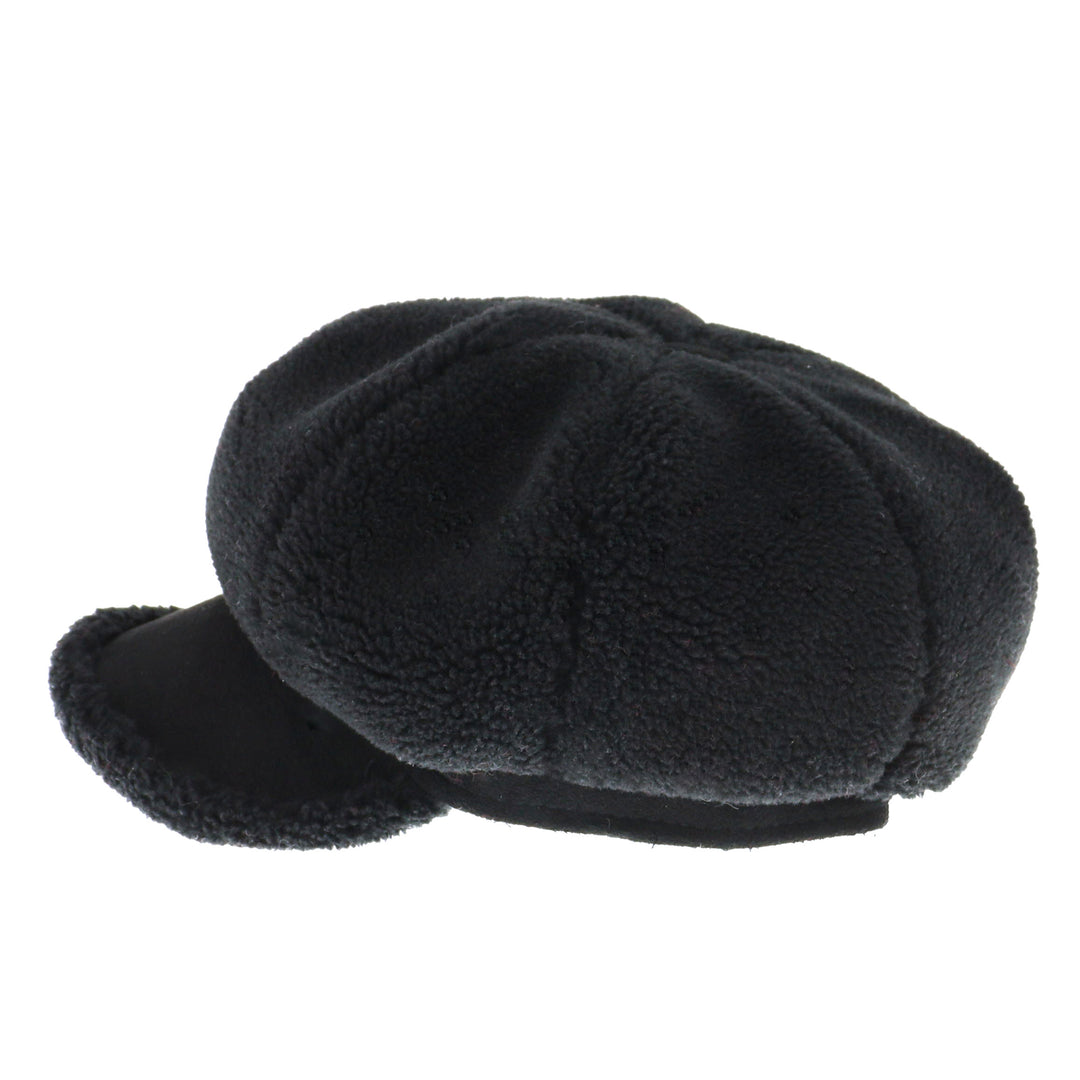 Ladies Boucle Bakerboy Cap - Black
