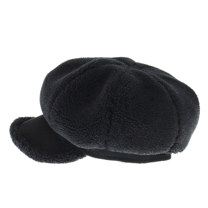 Ladies Boucle Bakerboy Cap - Black