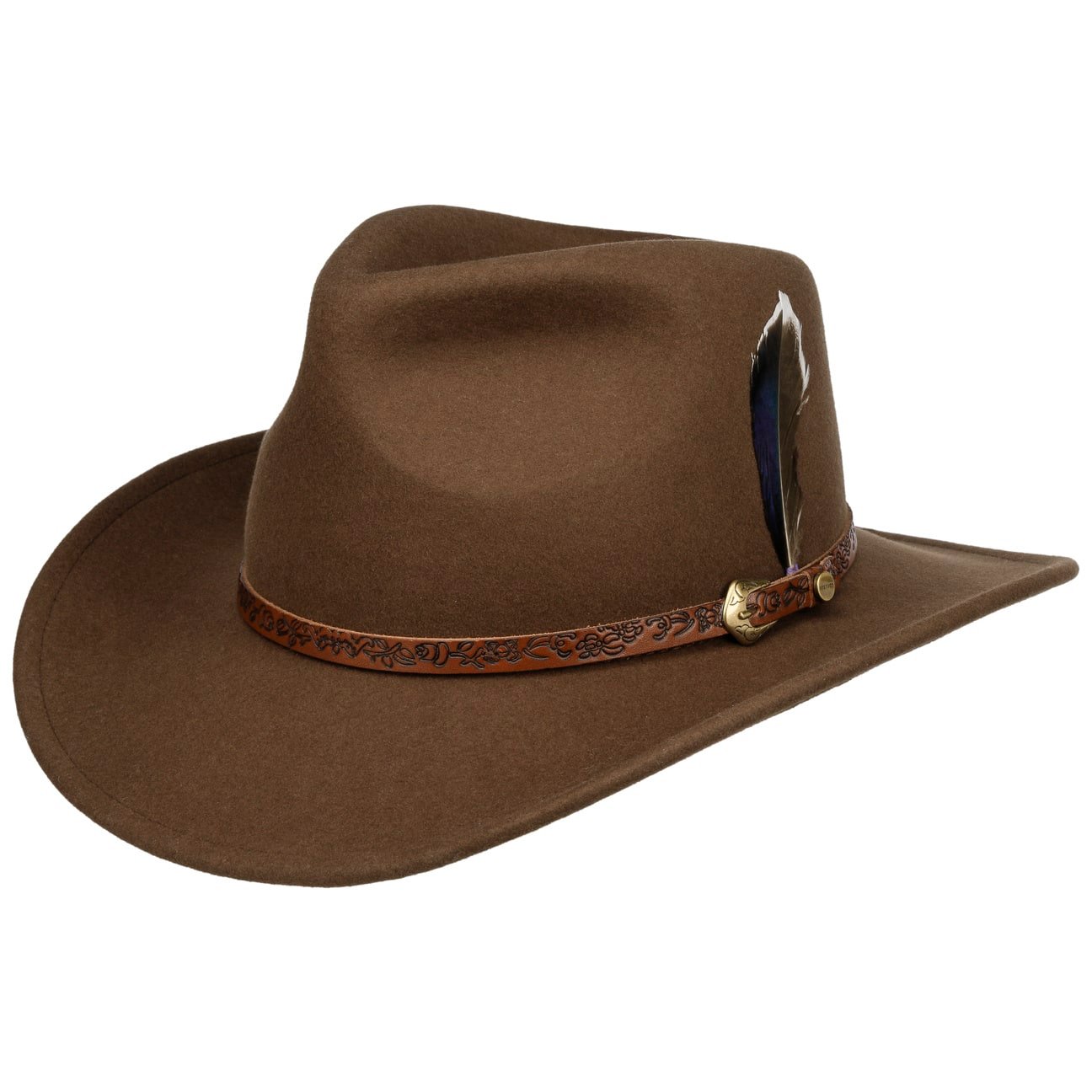 Stetson Norbeck Western Wool Hat Brown - The Hat Company