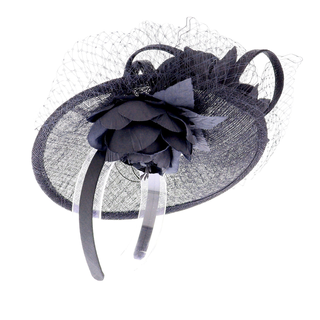 Navy Flower Decoration Small Headband Fascinator (OCF091)