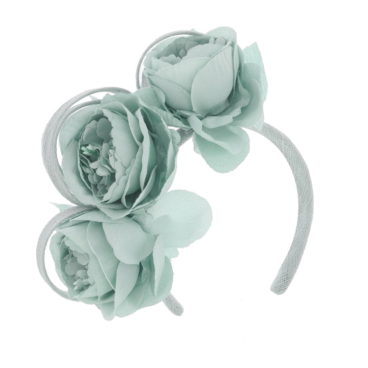 Sky Floral Sinamay Headband Fascinator, from Maddox