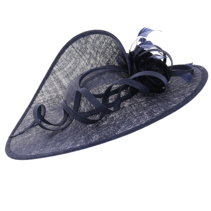 Metallic Navy Large 50cm Maddox Sweeping Disc Headband Fascinator