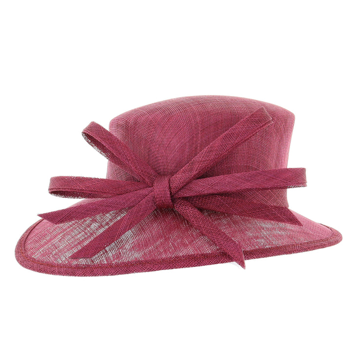 Plum Angled Brim Wedding Hat From Maddox