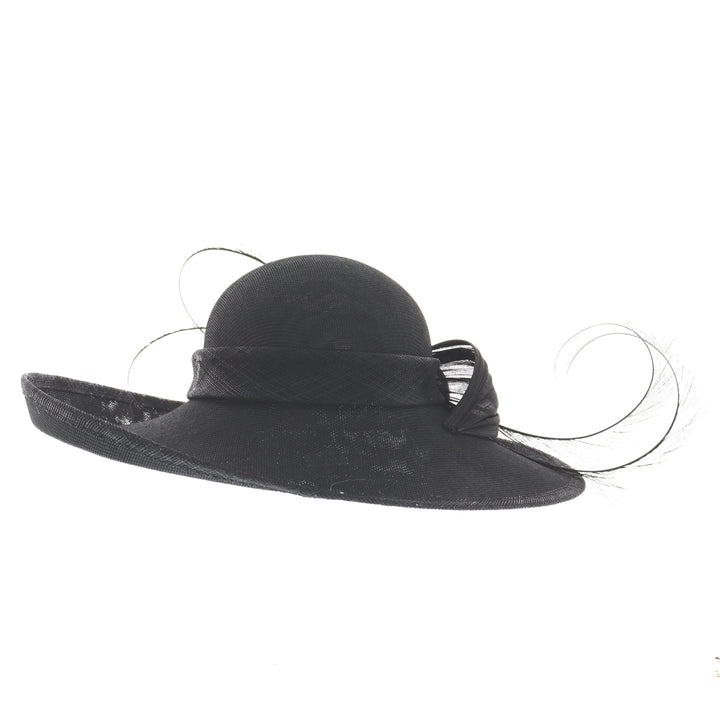Black Large Brim Sinamay Wedding Hat, from Maddox