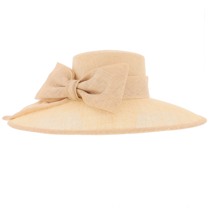 Champagne Large Brim Sinamay Wedding Hat
