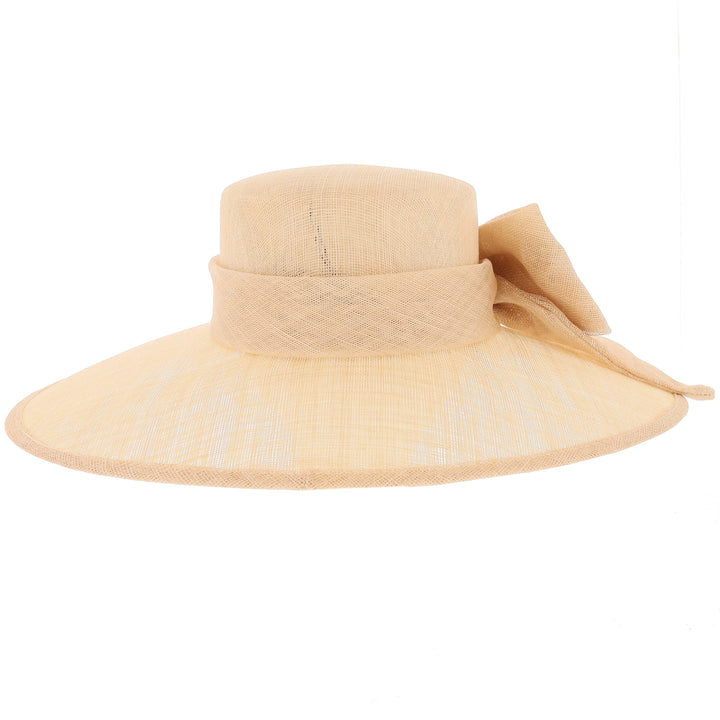 Champagne Large Brim Sinamay Wedding Hat