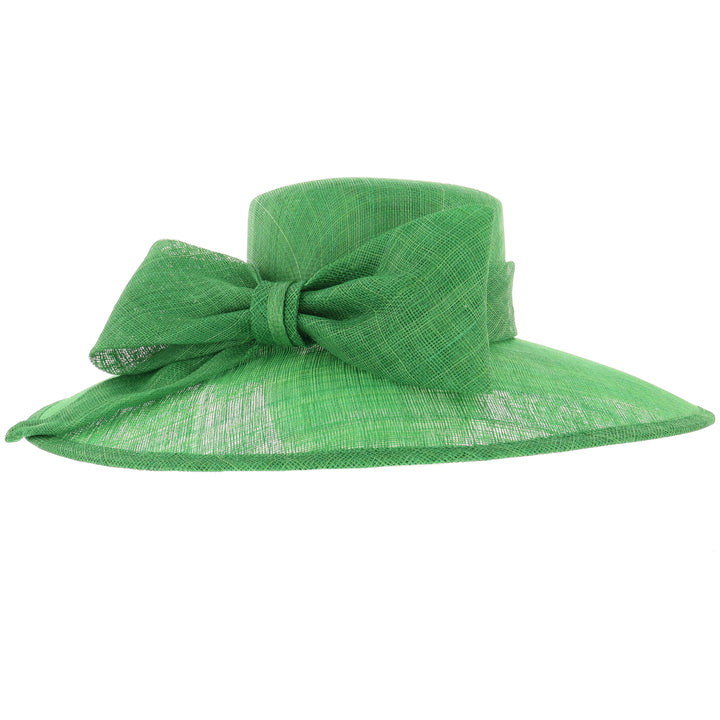 Emerald Green Large Brim Sinamay Wedding Hat
