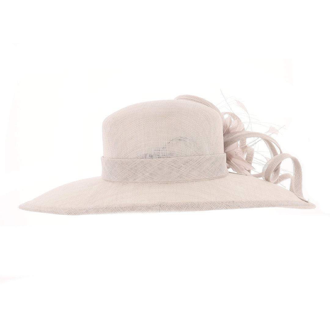 Pearl Wide Side Brim Sinamay Wedding Hat