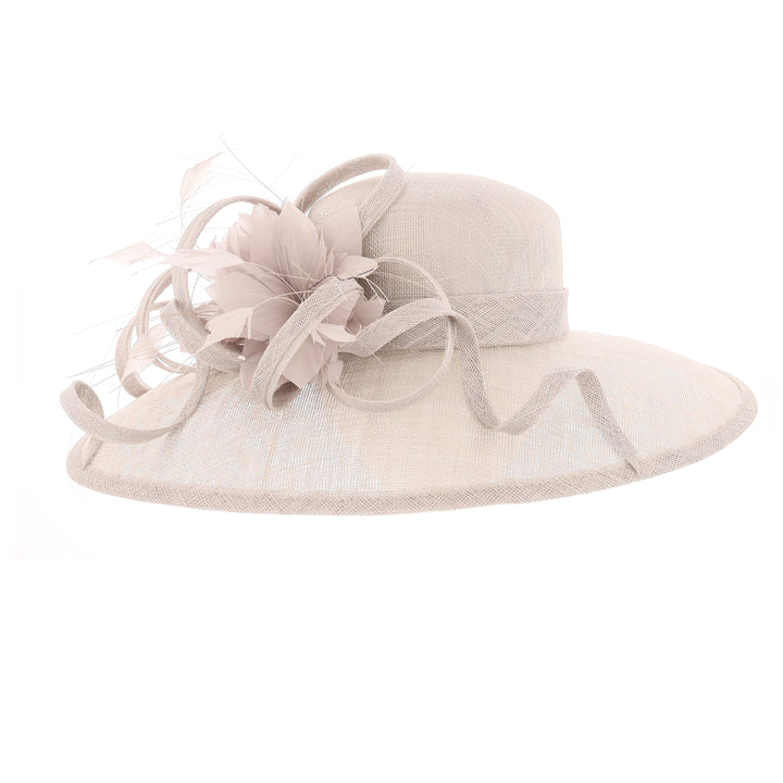 Pearl Wide Side Brim Sinamay Wedding Hat
