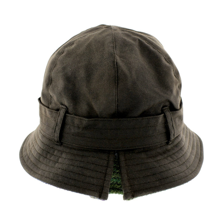 Ladies Wax Bucket Hat with Harris Tweed Brim