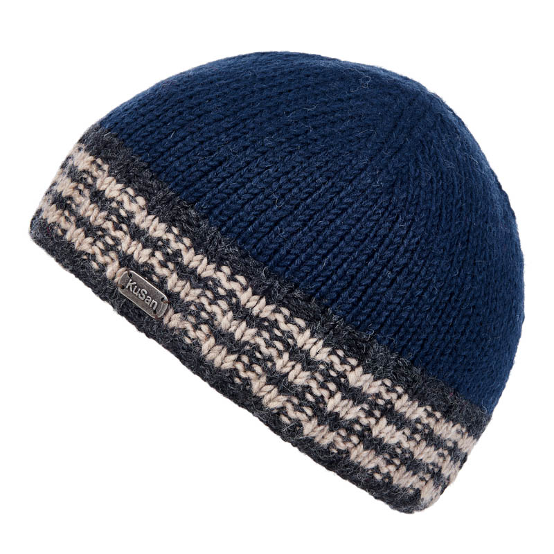 Kusan Ribbed Beanie Hat Blue/Grey