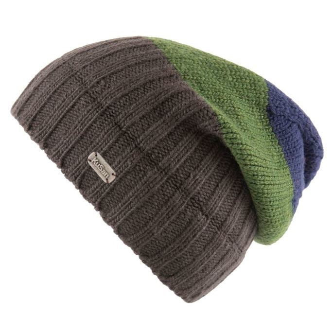 Kusan Merino Wool Beanie Hat Navy/Green (PK1827)