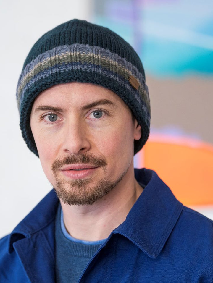 Kusan Wool Turn Up Beanie Hat Teal