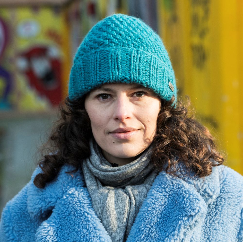 Kusan Moss Yarn Beanie Hat Turquoise
