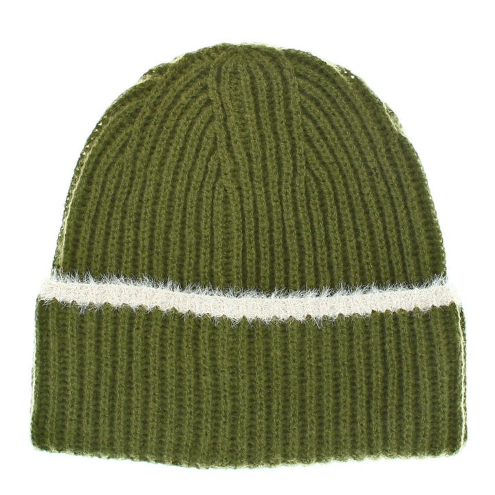 Green Paige Turn Up Beanie Hat