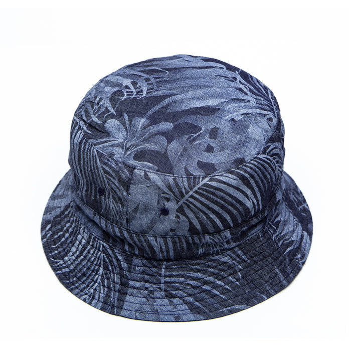Reversible Bucket Hat with Palm Tree Design