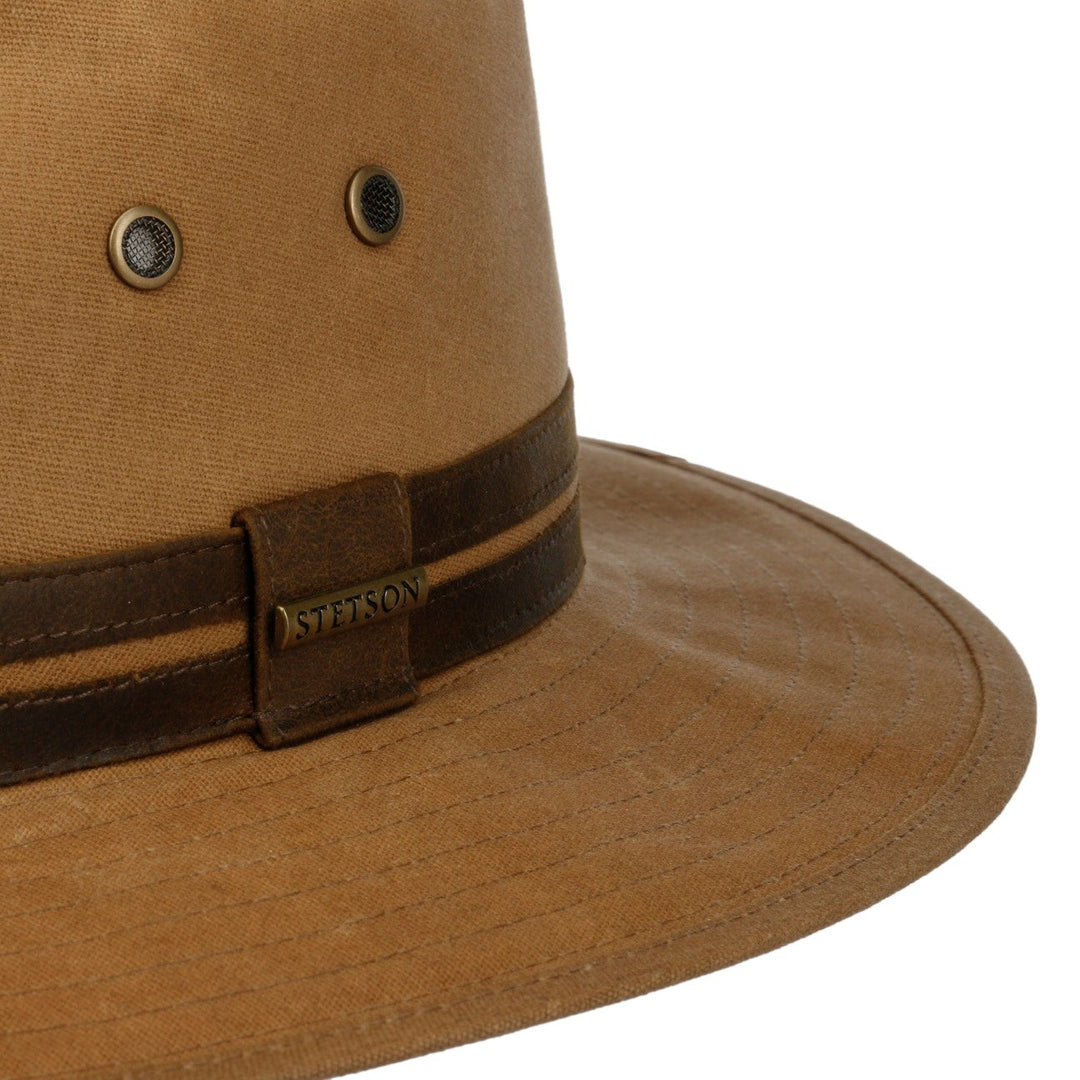 Stetson Park River Traveller Outdoor Hat in Brown Waxed Cotton