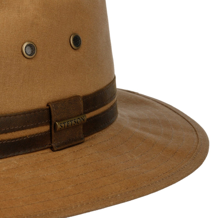 Stetson Park River Traveller Outdoor Hat in Brown Waxed Cotton