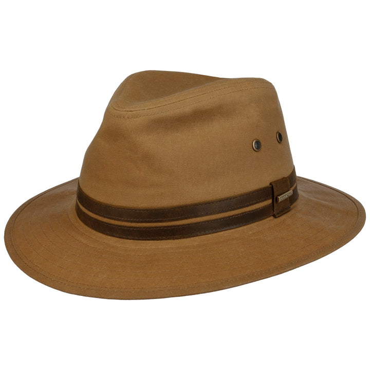 Stetson Park River Traveller Outdoor Hat in Brown Waxed Cotton