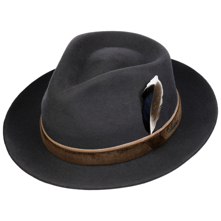 Stetson Pinehurst Wool Fedora Hat Grey