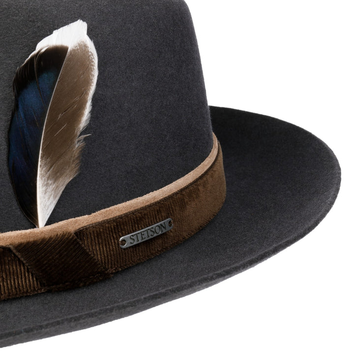 Stetson Pinehurst Wool Fedora Hat Grey