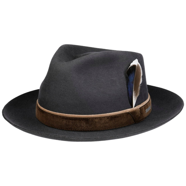 Stetson Pinehurst Wool Fedora Hat Grey