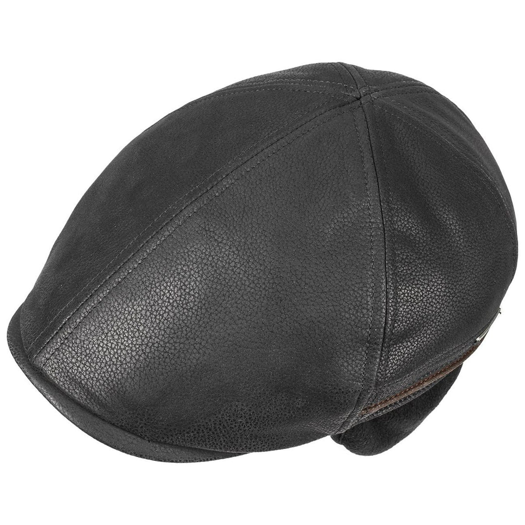Stetson Leather Redding Earflap Cap in Black