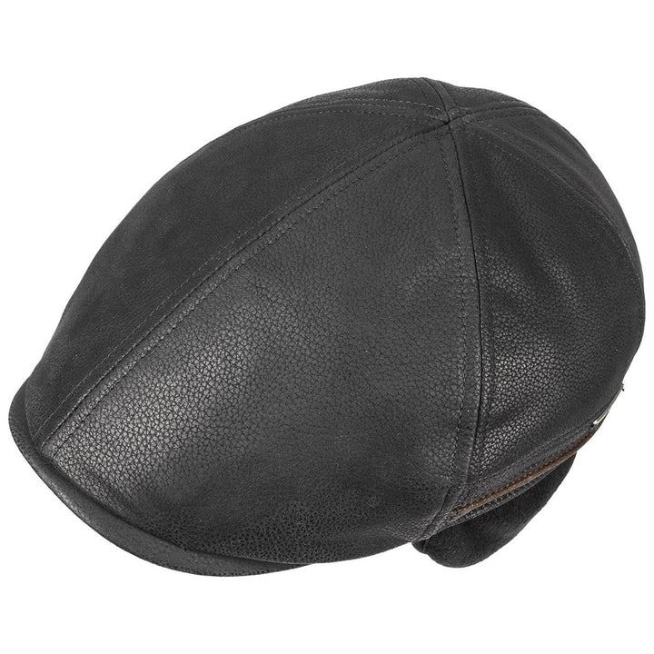Stetson Leather Redding Earflap Cap in Black