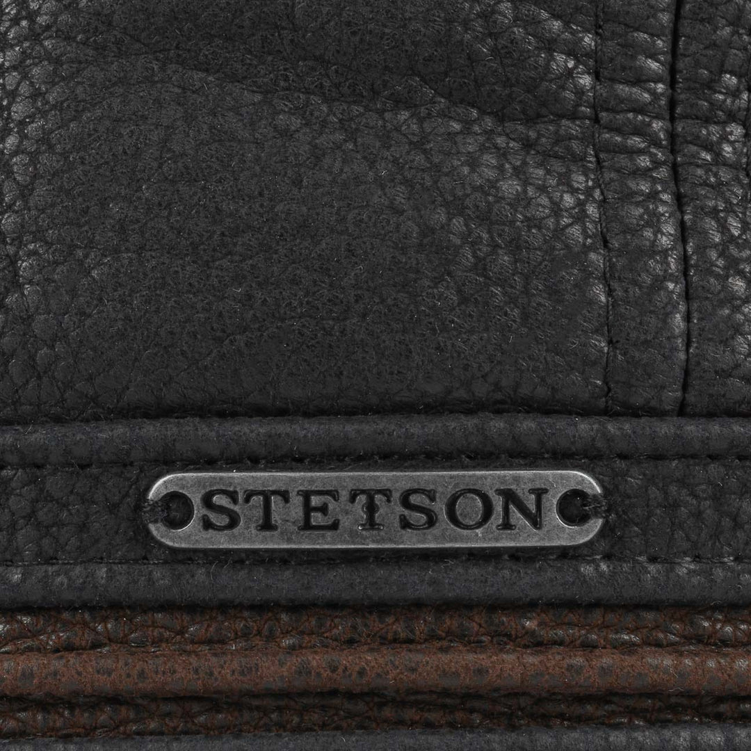 Stetson Leather Redding Earflap Cap in Black