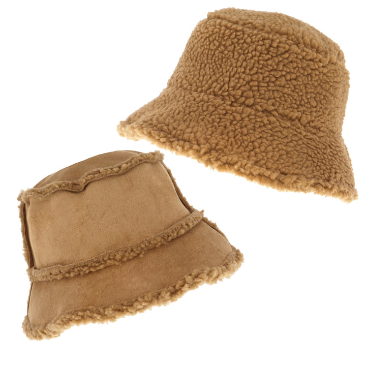 Ladies Super Soft Reversible Sherpa Bucket Hat