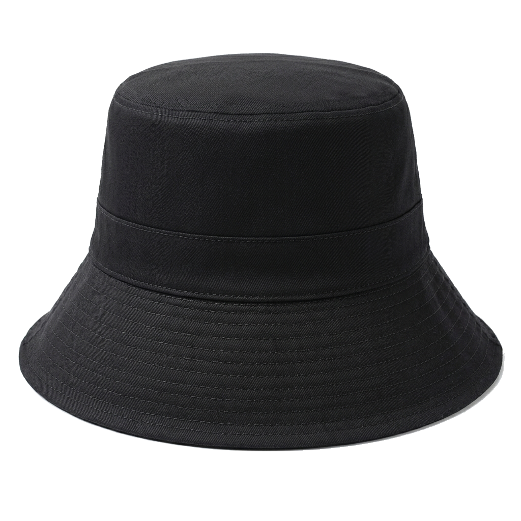 Reversible Cotton Bucket Hat With Chin Strap Black/Stone