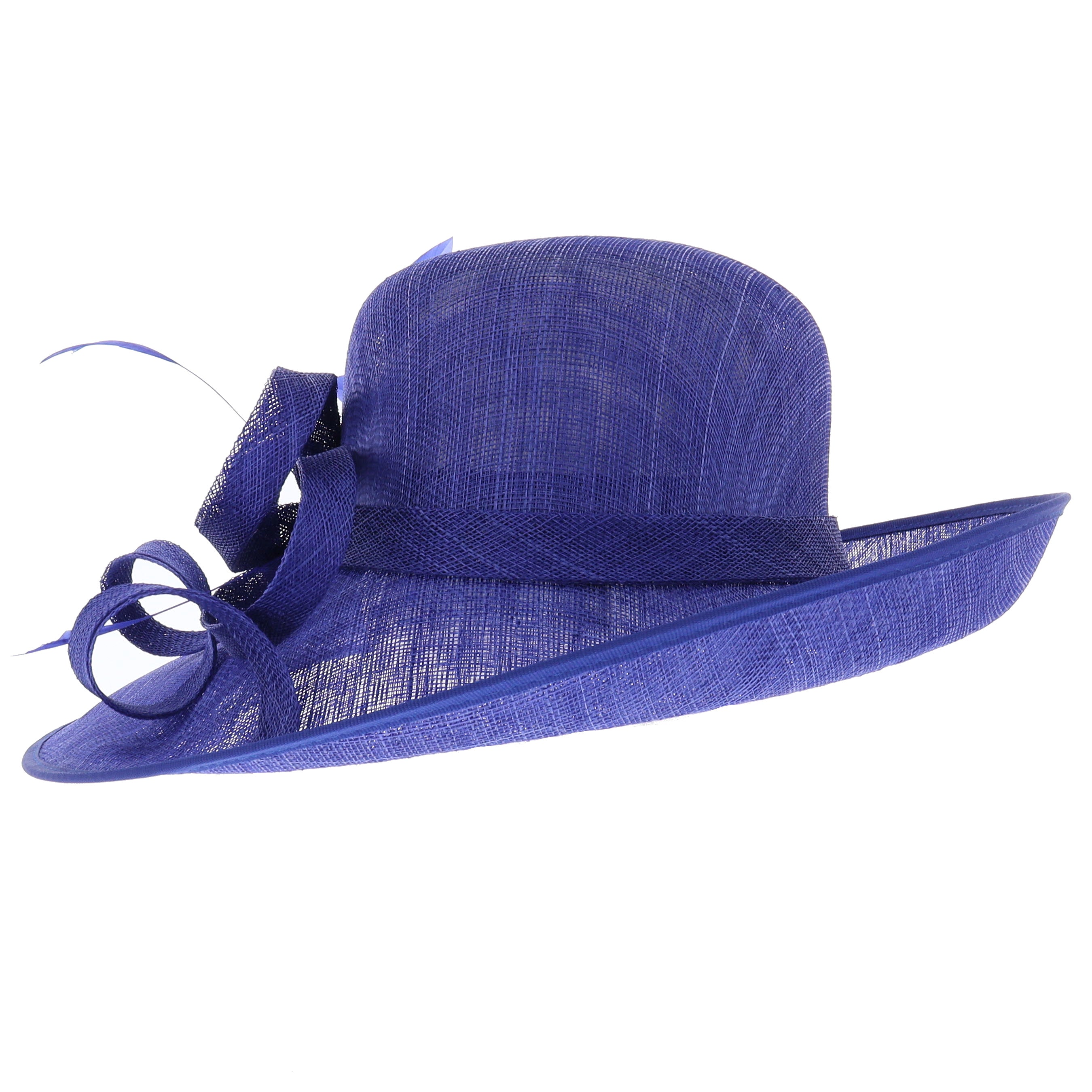 Cobalt Blue Rita Wide Brim Hat / Wedding Hats & Fascinators – The