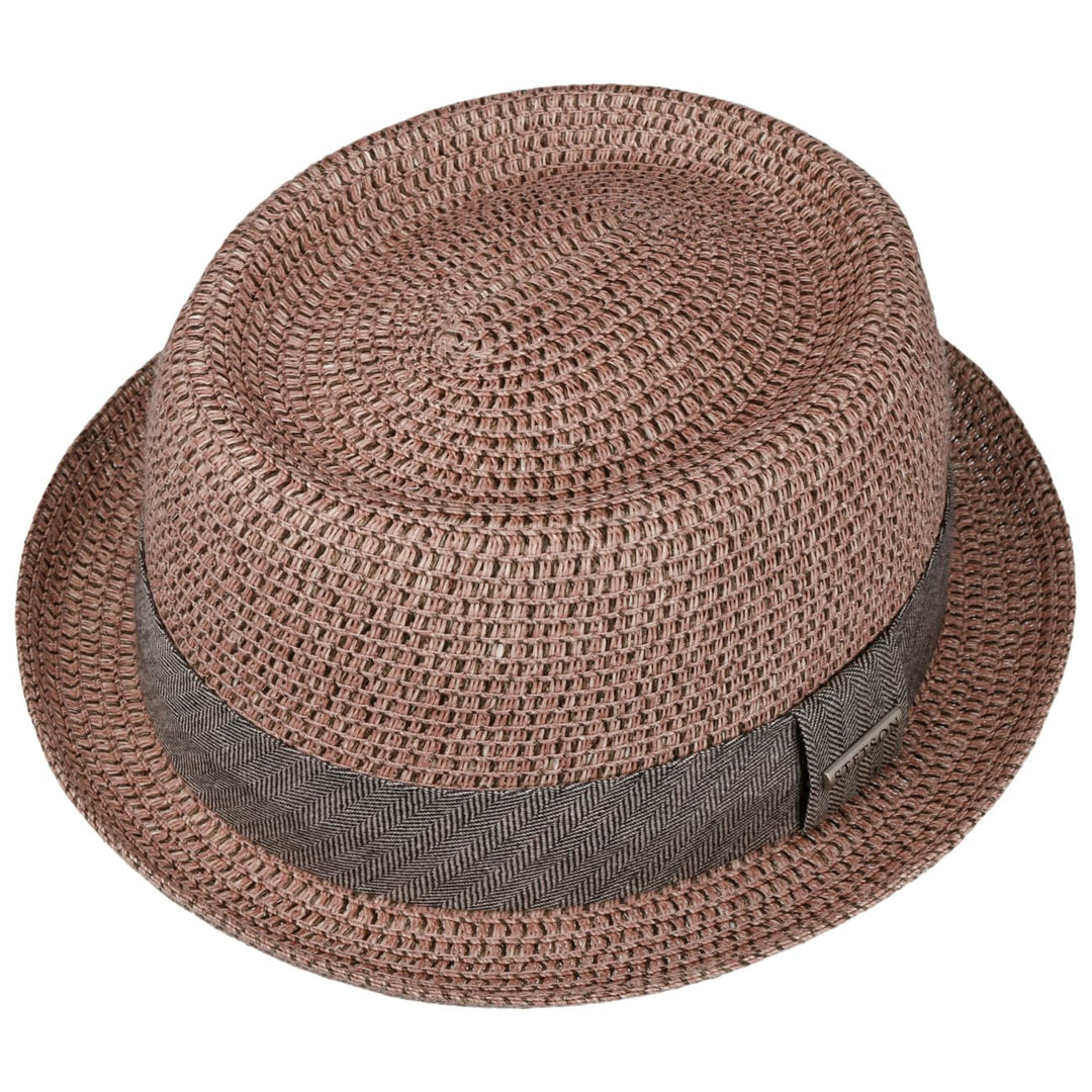 Stetson Robstown Straw Toyo Pork Pie Hat Oldrose