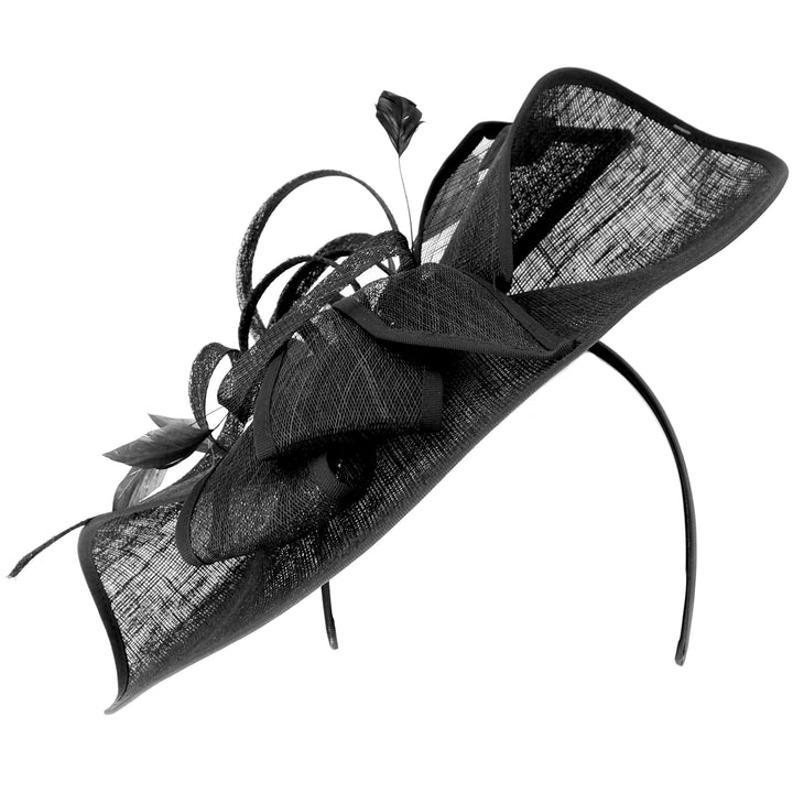 Black Large Disc Headband Fascinator 'Roma'