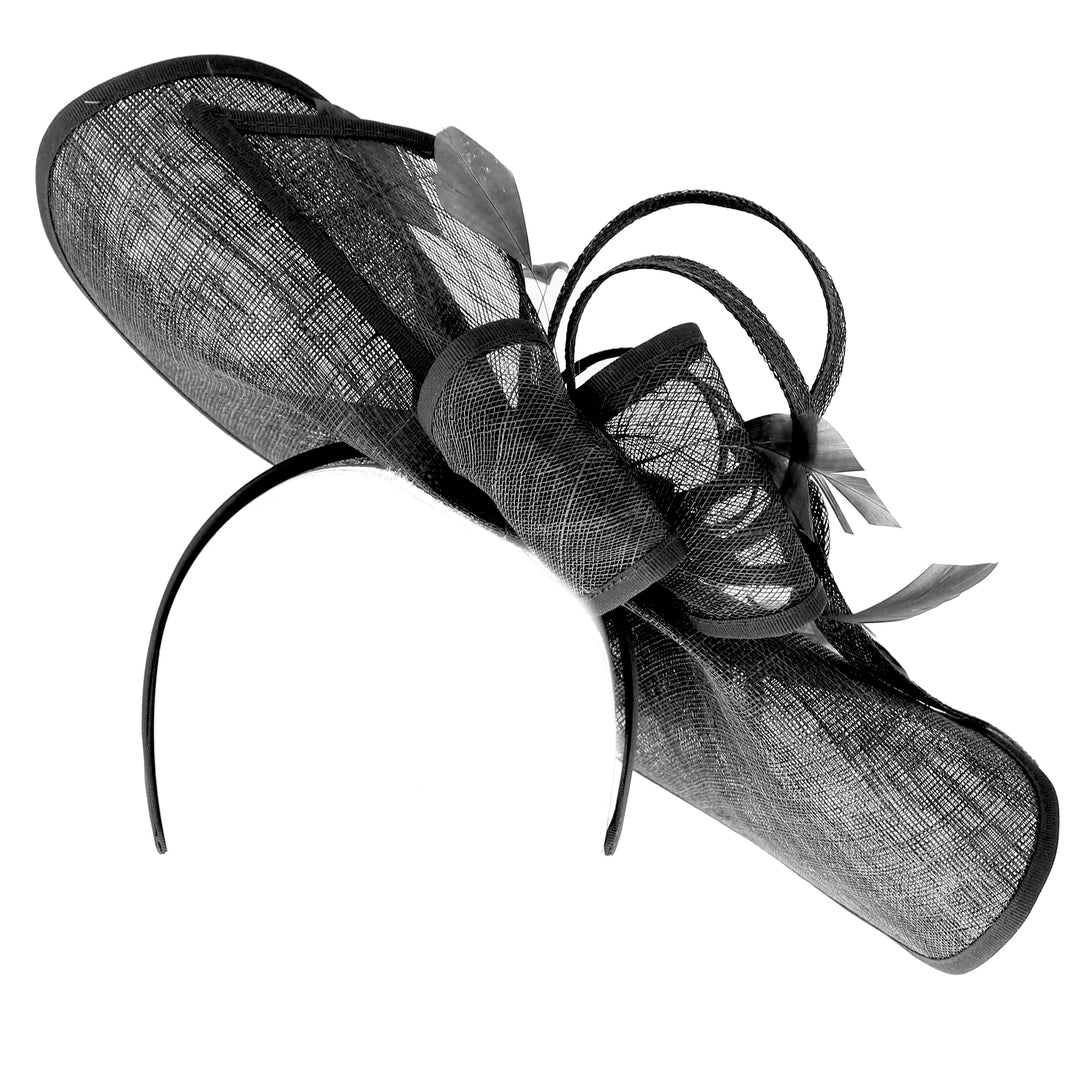 Black Large Disc Headband Fascinator 'Roma'