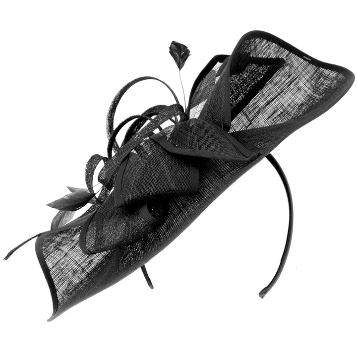 Black Large Disc Headband Fascinator 'Roma'