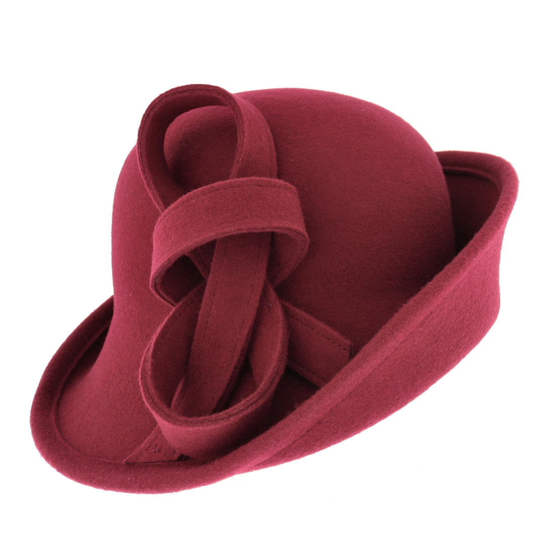 Whiteley Turned Up Brim Cloche in Rosehip