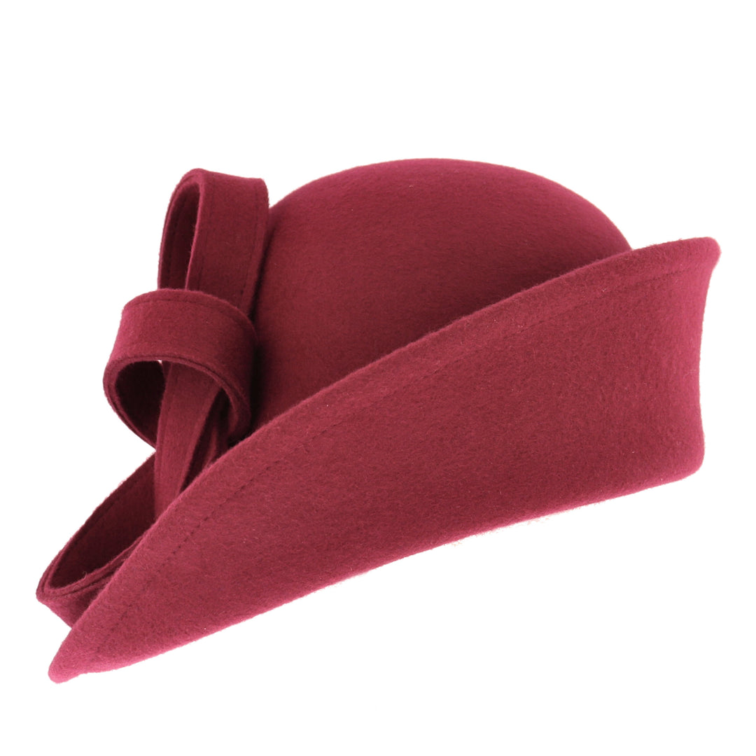 Whiteley Turned Up Brim Cloche in Rosehip