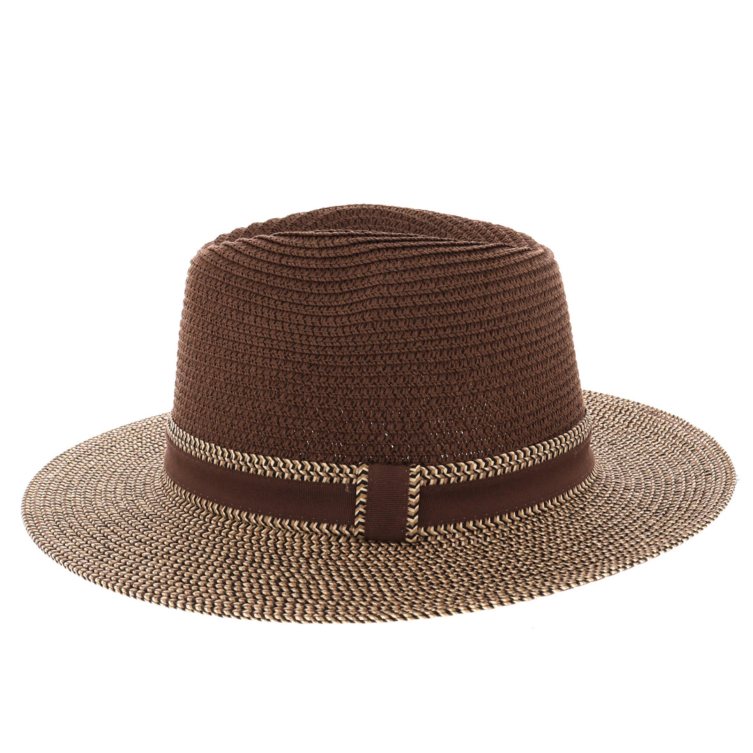 Summer Straw Fedora Hat Brown