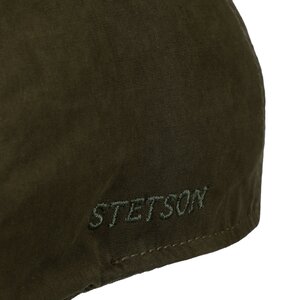 Stetson Waxed Cotton WR Duck Flat Cap Olive