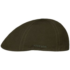 Stetson Waxed Cotton WR Duck Flat Cap Olive