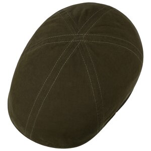 Stetson Waxed Cotton WR Duck Flat Cap Olive