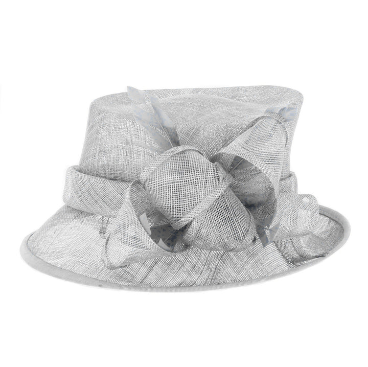 Silver Small Brim Victoria Sinamay Hat, from Elegance by Boardmans