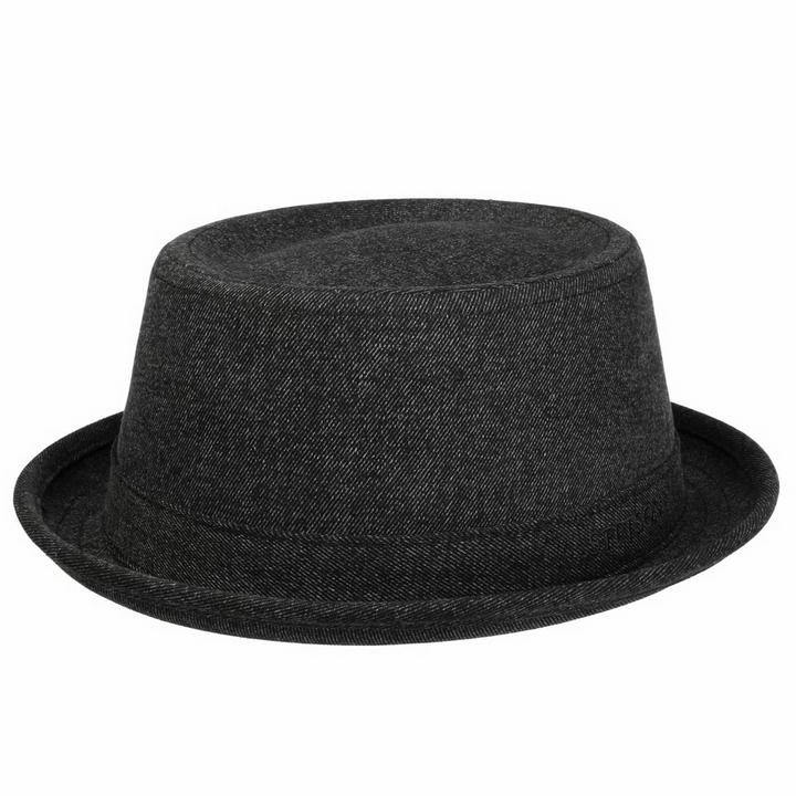 Stetson Denim Pork Pie Hat In Black