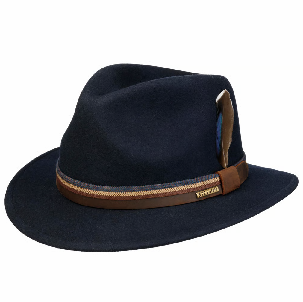 Stetson Cooperton Traveller Wool Hat Navy